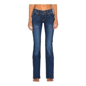 Hudson Y2K signature midrise bootcut jeans size 28 button flap back pockets